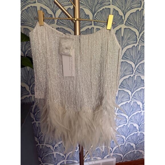 NWT Nadine Merabi Sara White Fully Beaded Skirt Sz. XXL - Picture 11 of 15